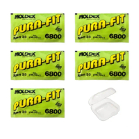 【MOLDEX】美國原裝6800耳塞-5包+送收納耳塞盒*1(1包有1對耳塞 靜音 降噪 彈性耳塞 睡眠耳塞)