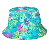 Passion Fruit Unisex Summer Outdoor Sunscreen Hat Cap Flowers Swimwear Floral Orchid Aloha Sunny Botanic Paradise Calathea
