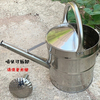 加厚複古式不鏽鋼灑水壺大容量噴水壺澆花澆菜壺噴壺澆水壺
