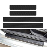 STONEGO 3D Carbon Fiber Car Sticker DIY Paste Protector Strip Door Sill Side Mirror Anti Scratch Tape Waterproof Protection Film