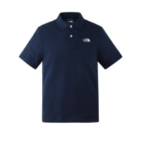 【The North Face 官方旗艦】北面男款藍色短袖POLO衫｜87UX8K2