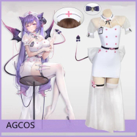 AGCOS Genshin Impact Cosplay Keqing Doujin Nurse Cosplay Costume Dress Anime Genshin Impact Sexy Cosplay