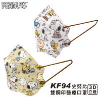 【SNOOPY 史努比】史努比調製珍奶KF94立體醫療口罩(一盒20片裝)