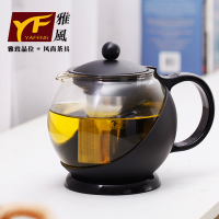 0LWH กาน้ำชาแก้วเปลือกพลาสติกร้านอาหารในบ้านกาน้ำชาของโรงแรมชุดน้ำชากรองอุณหภูมิสูงกาน้ำชา