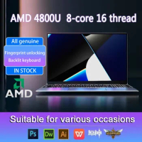 Laptop AMD Ryzen 7 4800U 15.6 Inch Laptop Max Ram 32GB Rom 2TB SSD Windows 10 11 Pro 1920*1080 HDMI 5G WIFI Portable Netbook