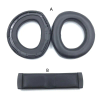 Bộ 1 miếng bọc tai nghe (tai đệm) và miếng đệm đầu/băng đô bằng da cừu, dùng cho HD800/HD800S – phụ 
