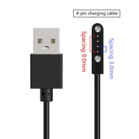 Charging Cable Portable Adapter Line 4pin 9mm Space for JEEP P03/MT1 Smartwatch Dock Cord Accessory