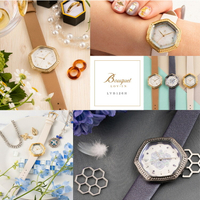 日本製 全新 LOV-IN Bouquet LVB126H 蜜蜂形象 手錶 女錶 蜂巢 造型 六角型 牛皮錶帶  質感 禮物 日本必買代購