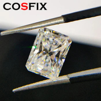 COSFIX 0.2-15ct Rare Radiant Cut Moissanite Loose Stone Real D Color Lab Grown Super White Certified Radiant Moissanite Diamonds