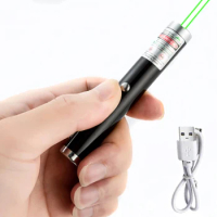 USB Rechargeable Green Laser pointer Built-in battery Green Laser Sight 5000m 5mw Adjustable Focus Lazer laser Pen pointer
