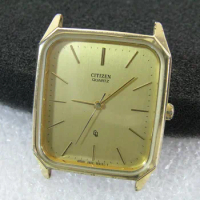1984 square ultra-thin Japanese quartz men's watch citizen (product of Showa period)
