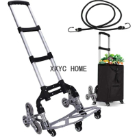 New Portable Shopping Cart Folding Trolley Aluminum Stair Climbing Luggage Trolley Tool Cart