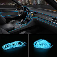 Auto Lamps Car 12V LED Cold lights Car styling 5m Interior Decoration Flexible Neon EL Wire Decorative Lamp Light Strips