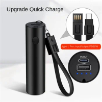 Mini Pocket Power Bank Capsule Emergency Flashlight Keychain Powerbank Portable 5000mAh Charger Fast Charging Mobile Power Light
