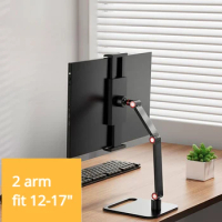 Rotating Portable Desk Holder Monitor Metal Stand VESA Mount Universal 16 Inch Expandable Base Vertical Screen Adjustable Holder