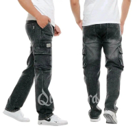 Celana Cargo Jeans Qc Snow Panjang Pria Reguler Denim Size 28-38 Original Premium Cowok Dewasa Keren