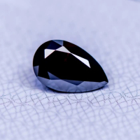 Moissanite Stone Pear Cut Black Primary Color Gemstone Lab Grown Diamond for DIY Charms Jewelry Making Materials with GRA Report