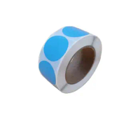 2.5cm/1inch 500stickers/roll blue color thermal label printer and stickers,round stickers for thermal printer