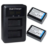 2-Pack NP-FW50 Battery + LCD Charger for Sony DSC-RX10 IV DSC-RX10 III DSC-RX10 II