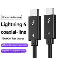 Thunderbolt 4 Cable USB4.0 40Gbps USB To Type C PD 100W Fast Charging Cord 8K Data Transfer USB-C Data Sync Line For Macbook Pro
