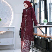 KEBAYA TUNIK PANJANG BUSUI FRIENDLY/KEBAYA TUNIK BROKAT/SERAGAM PESTA/KEBAYA WISUDA/KEBAYA MODERN Mu