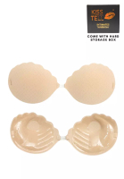 Kiss &amp; Tell 2 Pack Scallop Thick Push Up Stick On Nubra in Nude Seamless Invisible Reusable Adhesive Stick on Wedding Bra 隐形聚拢胸