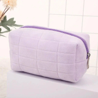 Flannel Pillow Bag Checkered Large Capacity Storage Bag Makeup Bag I2K9