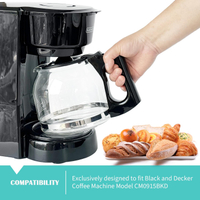 12-Cup Repment Glass Coffee Carafe Compatible with Black and Decker Coffee maker Model CM0915BKD, Bl