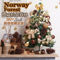 TROMSO 60cm/2呎/2尺-風格旅程桌上型聖誕樹-挪威松果森林(2021最新版含滿樹豪華掛飾+贈送燈串)