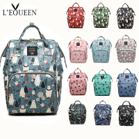 LEQUEEN Diaper Bag Printing Design Baby Care Large Capacity Mom Backpack Maternity Backpack Waterproof Nappy Bag Travel Stroller
