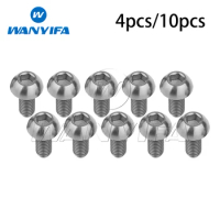 Wanyifa 4/10pcs M5x12mm Titanium Button Big Head Bolt for Bicycle Water Bottle Cages