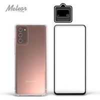 【Meteor】SAMSUNG Galaxy Note20 5G 手機保護超值3件組(透明空壓殼+鋼化膜+鏡頭貼)