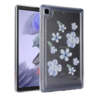 For Samsung Galaxy Tab A7 Case SM-T500 T505 10.4inch Soft TPU Shockproof Back Cover Oil Painting Flowers Protective Shell+Gift