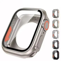 Tempered Glass Cover for Apple Watch 41mm 45mm 40mm 44mm Screen Protector Case Front &amp;Back Full Protective iWatch 9 8 7 SE 6 5 4