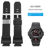 Rubber Strap Replacement G-SHOCK Big Three-eye GD-X6900 Electronic Watch Series Convex Interface Silicone Watchband With 16mm