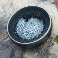Jianzhan Chinese Vintage Tea Cup Jian Ware Handleless Tea Cups Oil Glaze Tenmoku Pottery Health Benefits
