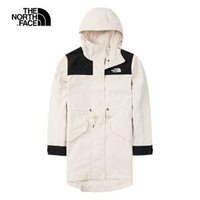 【The North Face】北面女款米色防水透氣連帽衝鋒衣|4U9O11P