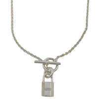 【二手名牌BRAND OFF】HERMES 愛馬仕 925純銀 Kelly Cadenas pendant 鎖頭項鍊