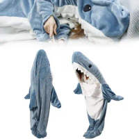 Shark Blanket Hoodie Upgrade Wearable cobija de tiburon Onesie Sleeping Bag for Adult Kids Baby Super Soft Cozy Flannel Onesie