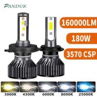 PANDUK H4 LED Headlight 160000LM 3570 CSP 180W LED H7 H1 H11 H8 H9 4300K 6000K 8000K 80000LM PTF Ice Bulbs Turbo Fog Light 12V