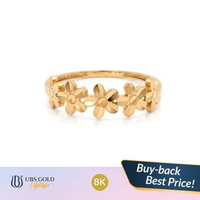 UBS Gold - Cincin Emas - 8k - Model Bunga - Ccs4010k 12 Yellow Gold