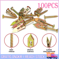 [100Pcs] Anchor Gypsum Fiser Gypsum Sekrup Gypsum Full Metal Kuat Sekrup Drywall Angkur Gypsum Paku 
