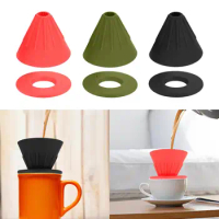 Pour over Coffee Filter Silicone Reusable Paperless 3.94'' Coffee Filter Cup for Household Hotel Backpacking Outdoor Travel