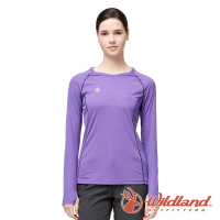【wildland 荒野】女 POLARTEC功能圓領長袖衣『紫色』P1609