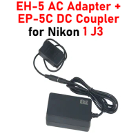 1 J3 Power Kit EH-5 LED Display AC Adapter+EP-5C Power Connector DC Coupler for Nikon 1 J3 DC Coupler