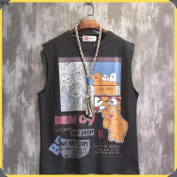 XUE Áo Thun Nam Ba Lỗ Tanktop Mùa Hè In Họa Tiết Hoạt Hình Form Rộng Thời Trang Zenkonu TOP NAM 321