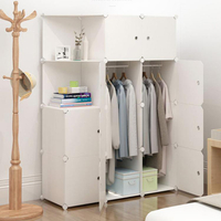 免運 衣櫃 簡易衣櫃 簡約現代經濟型組裝塑膠單人小仿實木板式布衣櫥宿舍櫃子