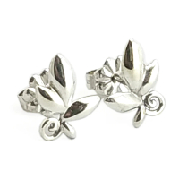 【Tiffany&amp;Co. 蒂芙尼】925純銀-橄欖葉造型針式耳環