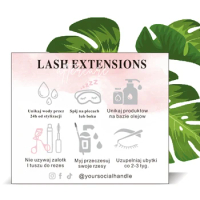 Customizable Lashes Aftercare Card Lash Extensions Care Instructions Eyelash Extension Care Template Beauty Sa