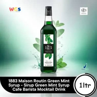 1883 Maison Routin Green Mint Syrup 1L - Sirup Green Mint Syrup Cafe Barista Mocktail Drink
